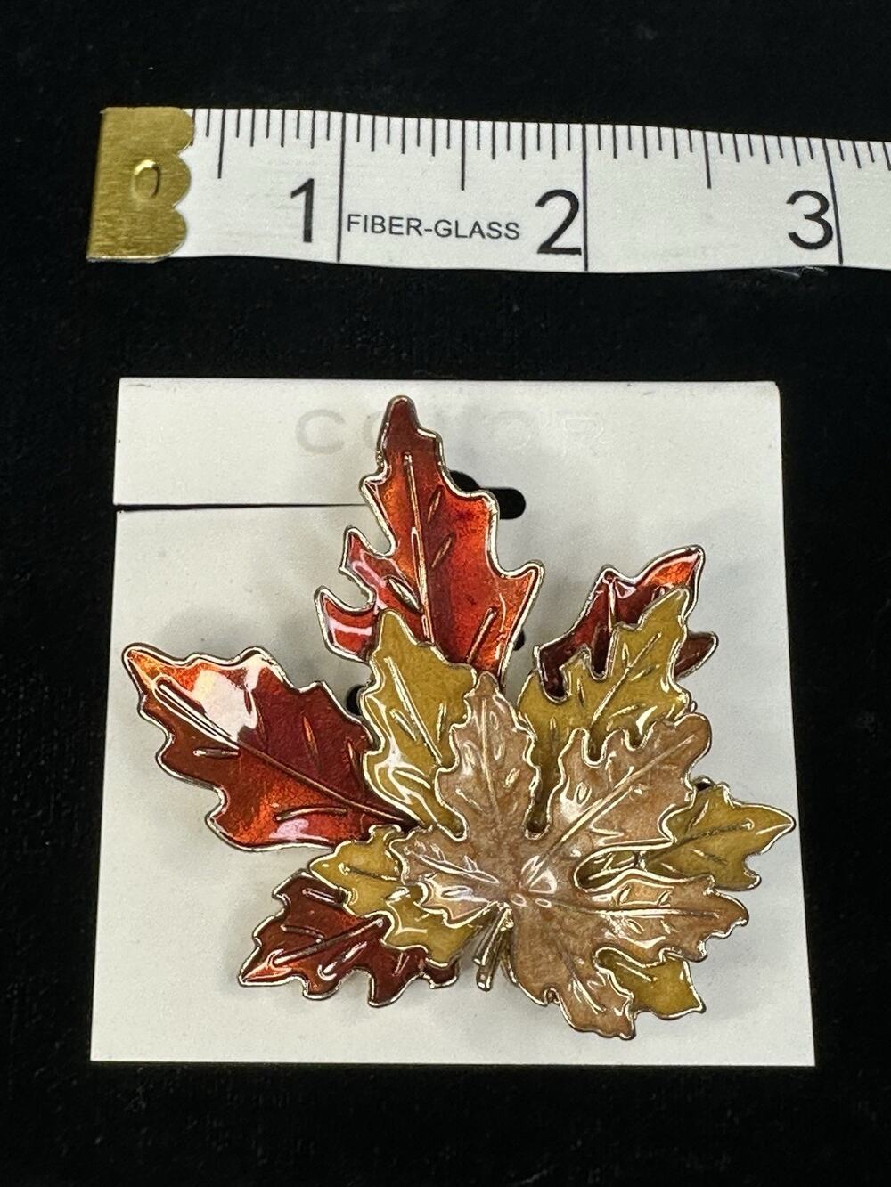 Autumn Fall Leaves Brooch Pin Maple Nature Thanksgiving Art Glam